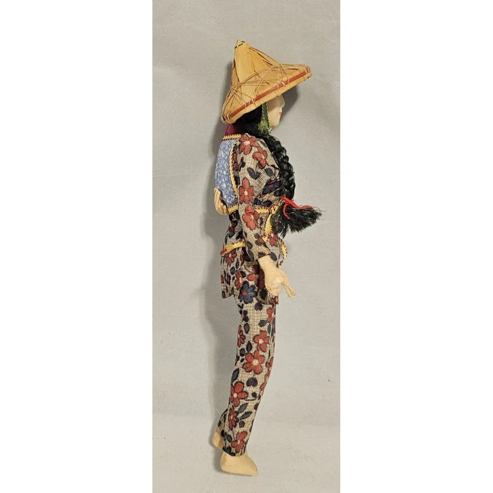 Vintage Nylon Doll, Asian Woman in Traditional Dress with Baby, 13